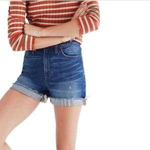 Madewell high rise cuffed denim shorts
